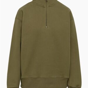 🫒TNA Olive green 1/4 cozy fleece boyfriend fit sweater